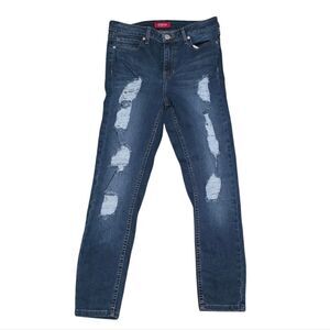 Guess Dark Wash Heavily Distressed Jeans